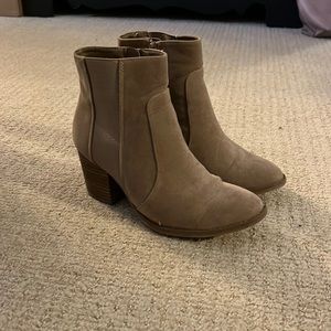 Tan suede booties